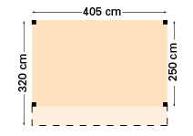 Douglasvision kapschuur Comfort 405x320cm. Blank