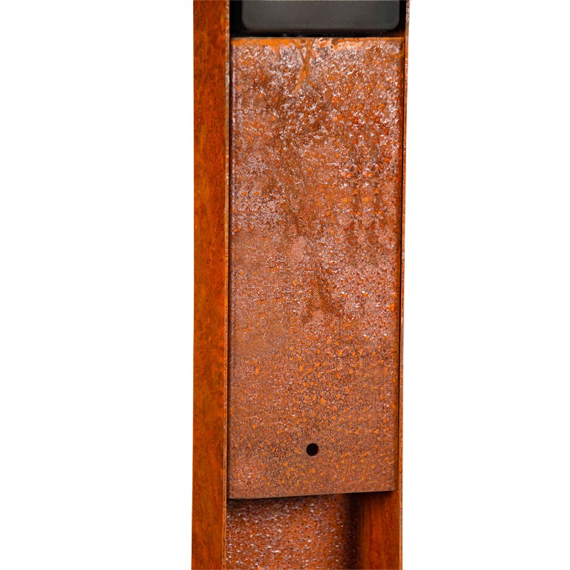 Tuinpaal corten met dubbel stopcontact 8.5x8.5x65cm | Verhoeven