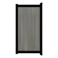 Poort Profi-Fence | 97x186cm | Natural Light Grey | Verticaal | Zwart aluminium frame