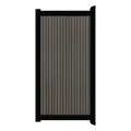 Poort Profi-Fence | 97x197cm | Rhombus Walnut | Verticaal | Zwart aluminium frame
