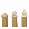 *Paalornament piramide hout 80x80mm