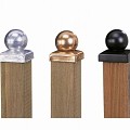 *Paalornament bol op plaat zwart gecoat 71x71mm