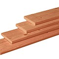 Douglas plank 28x195x4000mm (1 zijde geschaafd/1 zijde fijnbez.) Blank