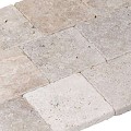 Natuursteentegel Travertin Economix Klein romaans verband 3cm
