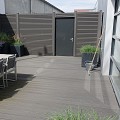 Dual Straight WPC Lamellen scherm Black 200x200cm