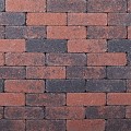 *Waalformaat getrommeld Rood/zwart 20x5x7cm   op=op