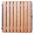 Poort 130cm geschaafd 16x140mm Douglas Stalen Frame 130x180cm Verticaal