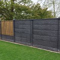 Betonpaal Bol Granietmotief antraciet 10x10x275cm tussen sponning 74cm (levertijd ca. 4 weken)