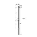 Betonpaal Bol Glad antraciet 10x10x275cm tussen sponning 74cm