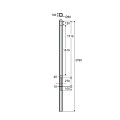 Betonpaal Bol Glad antraciet 10x10x275cm tussen sponning 74cm