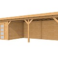 Hillhout douglas Topvision tuinhuis Roek 298x298cm luifel 300cm met dubbele deur, wanden zwart ge?mp