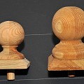 *Paalornament bol deluxe hout 80x80mm