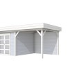 Tuinhuis Bosuil 300x300cm met Luifel 400cm, Blank.