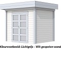Tuinhuis Parelhoen 400x300cm met Luifel 300cm, wit/lichtgrijs gespoten.