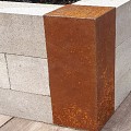 *Cortenstaal hoekstuk t.b.v. 15x15 blok 15x15x43cm (BxLxH)