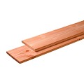 Douglas plank 1 zijde geschaafd, 1 zijde fijnbezaagd 28x195x3000mm kleurloos ge?mpregneerd.
