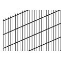 Dubbel staafmat, metalen scherm 250(B)x103(H)cm, zwart.