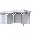 Tuinhuis Kiekendief 200x300cm met Luifel 400cm, lichtgrijs gespoten.
