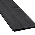 *Vuren Zweeds rabat fijnbezaagd 11-27x195x4000mm, zwart gedompeld