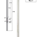 Betonpaal Bol Granietmotief wit 10x10x275cm 3-sponning 37cm (levertijd ca. 4 weken)