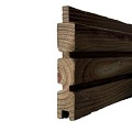 Douglas triple profiel Rhombus dubbelzijdig 28x140x4000mm (Wb 134mm) Bruin