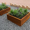 Cortenstaal plantenbak Vierkant 100x100x100cm met bodemplaat