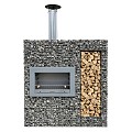 Classic Tuinhaard met houtopslag 175x180x60cm