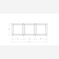 Gepoedercoat staal plantenbak Vierkant Trapmodel III 40-Antraciet (RAL 7016) met bodemplaat
