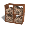 Houtopslag Cortenstaal Cube modulair