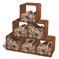 Cortenstaal houtopslag Cube - 1 stuk 40x40x40cm