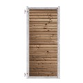 Poort met stalen kaderframe met Douglas Double Rhombusprofiel Bruin geimpregneerd 89x190cm