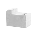 Poortstopper met gleuf 15x12x19 cm (hxbxd) Wit