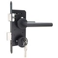 Hang- en sluitwerk Rozet Zwart Cilinder compleet excl. duimen t.b.v. 155cm Stalen frame