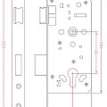 Hang- en sluitwerk Rozet Zwart Cilinder compleet excl. duimen t.b.v. 155cm Stalen frame
