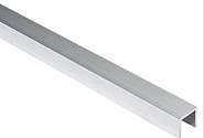 Aluminium U-profiel - hoogte: 30mm - lengte: 1365mm - breedte: 16mm - dikte: 2mm (t.b.v. schuifpoorten)