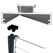 *Profi-Fence Aluminium Paaladapter Louvre lamel profiel 200cm RAL9005 zwart