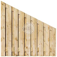 Tuinscherm grenen 19 planks 16mm recht rvs geschroefd 180/90 x 180 cm verticaal