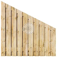 Tuinscherm grenen 21 planks 16mm recht rvs geschroefd 180/90 x 180cm verticaal