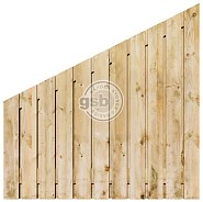 Tuinscherm grenen 23 planks 16mm recht rvs geschroefd 90/180 x 180cm verticaal