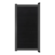 Poort Profi-Fence | 125x186cm | Natural Solid Black | Horizontaal | Antraciet aluminium frame