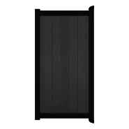 Poort Profi-Fence | 125x186cm | Natural Solid Black | Verticaal | Zwart aluminium frame