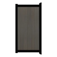 Poort Profi-Fence | 97x186cm | Rhombus Walnut | Verticaal | Zwart aluminium frame