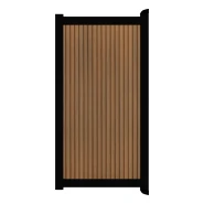 Poort Profi-Fence | 125x197cm | Rhombus Tropical Brown | Verticaal | Zwart aluminium frame