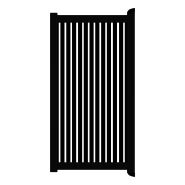 Poort Profi-Fence | 125x186cm | Sight 50 - Black | Verticaal | Zwart aluminium frame