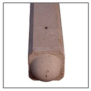 Graniet Betonpaal Bruin | met Bol | 10x10cm | Gecoat | hout-beton syteem