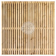 Tuinscherm vuren Schicht 51+3 planks dubbelzijdig 18x45mm rvs genageld 180x180cm verticaal