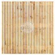 Tuinscherm vuren Schicht 65 planks en 3 regels dubbelzijdig 18x45mm Recht rvs genageld 180x180cm