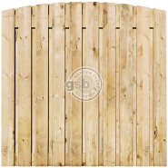Tuinscherm grenen 21 planks 16mm toog rvs geschroefd 180x180cm verticaal