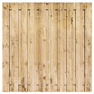 *Tuinscherm grenen 21 planks 16mm recht rvs geschroefd 180x180cm verticaal