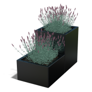 Trapmodel vierkant 2 Gepoedercoat staal RAL 7016